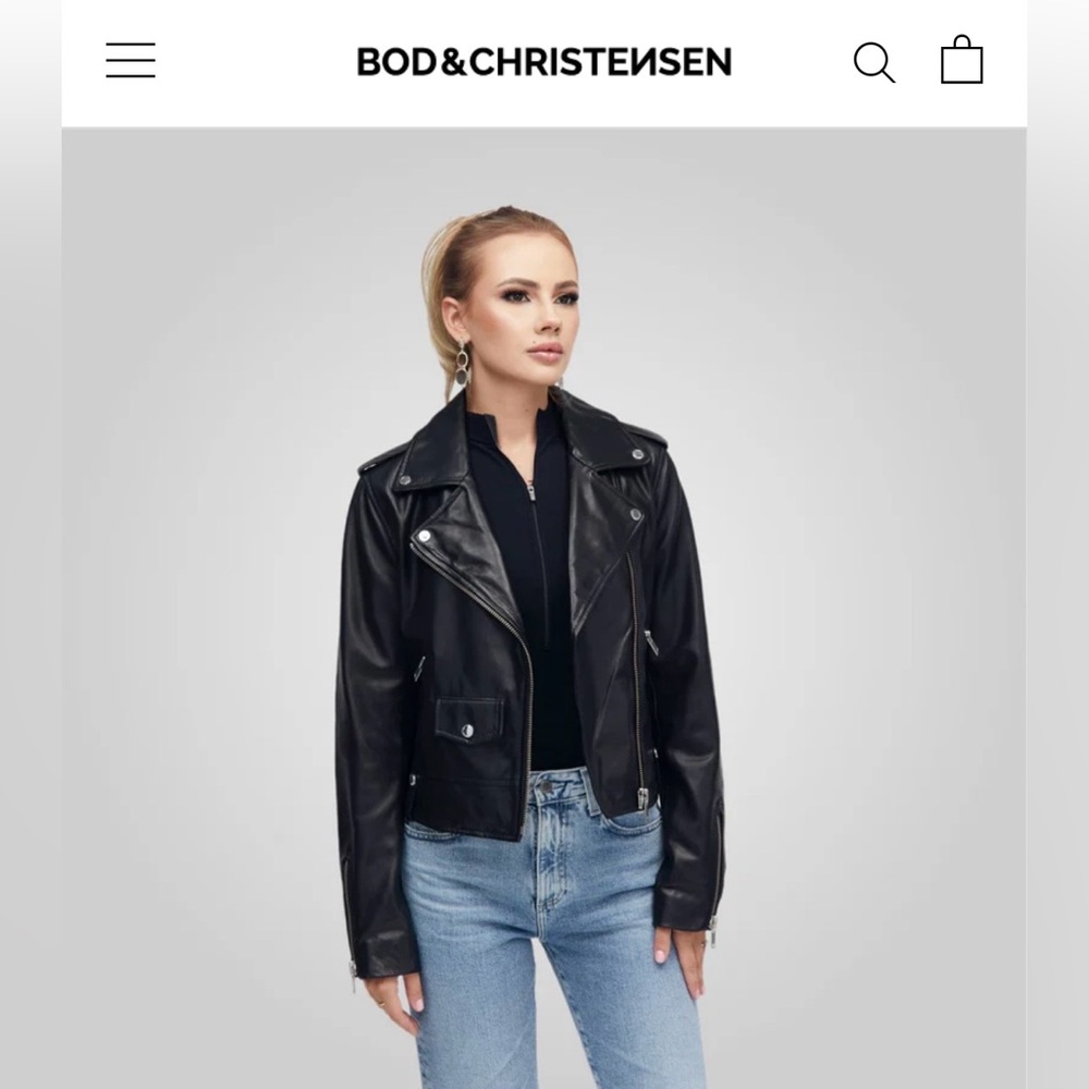 Bod & Christensen | 💯 Leather Biker Moto Jacket
